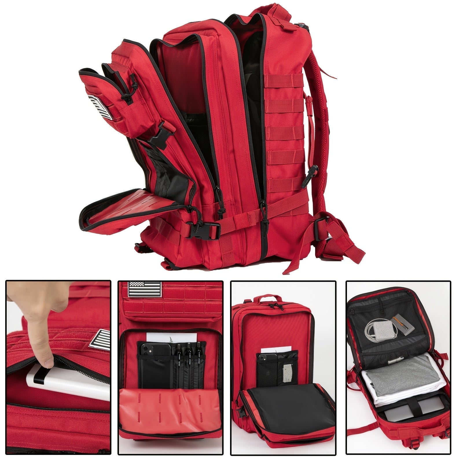 45L Tactical Backpack for Men & Women – Large Capacity Hiking Camping Travel Bag, 3-Day Bug Out Bag for Outdoor Fitness & Adventure, 13 Colors Available