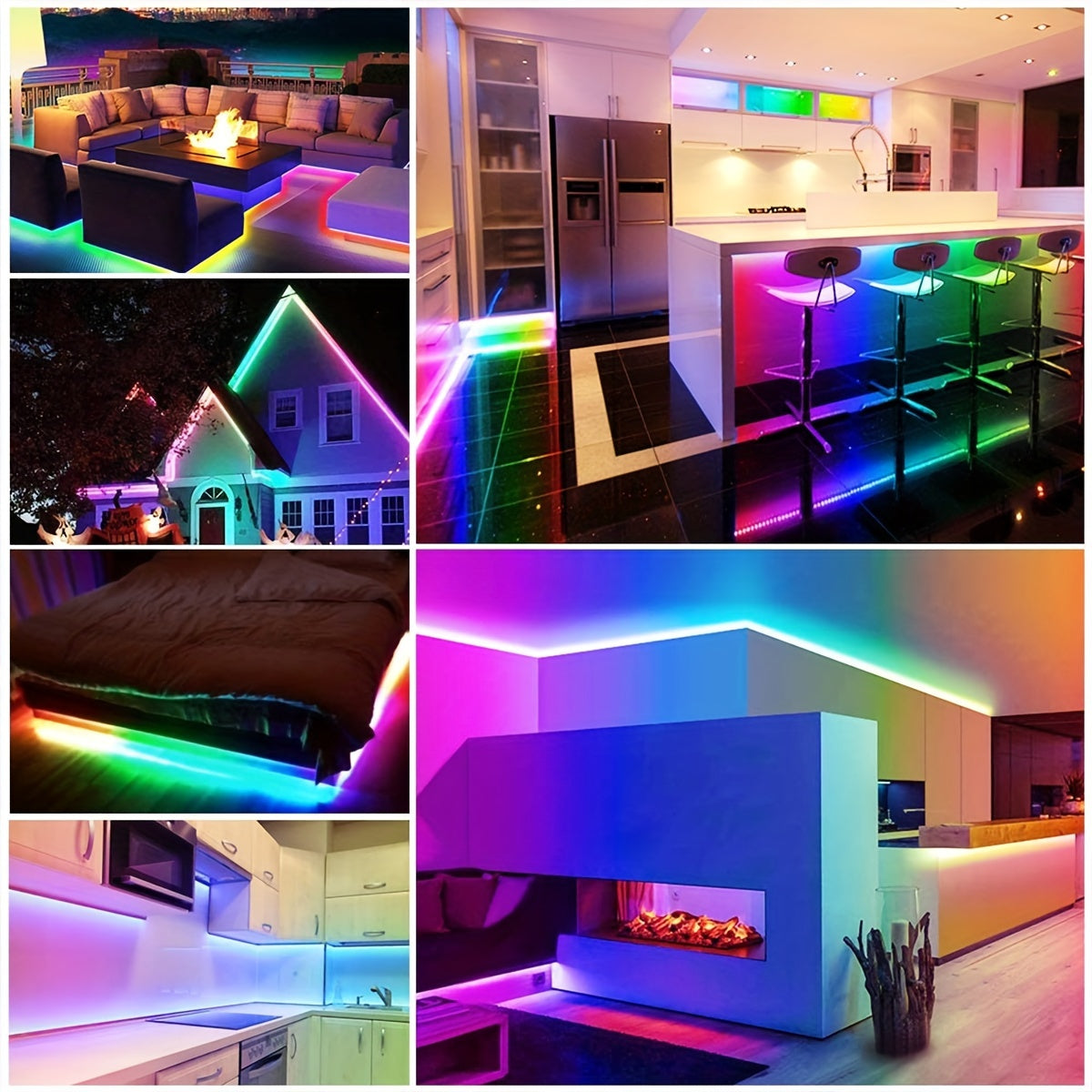 LED Neon Strip Lights with Remote Control Color Changing RGB – Flexible Atmosphere Light for Bedroom TV Kitchen Cabinet Halloween Christmas Birthday Party Home Decoration 3M Multi-Pack