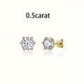 Moissanite Stud Earrings 925 Sterling Silver 0.5 1 2 3 Carat Diamond Alternative Earrings for Women Elegant Korean Japanese Style Hypoallergenic Jewelry Gift