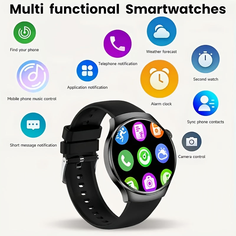 Smartwatch with Call Function Fitness Tracker for Men & Women – Silicone Strap, Step Counter, Heart Rate Monitor, Calorie Tracking, Sports Modes, Music & Camera Control
