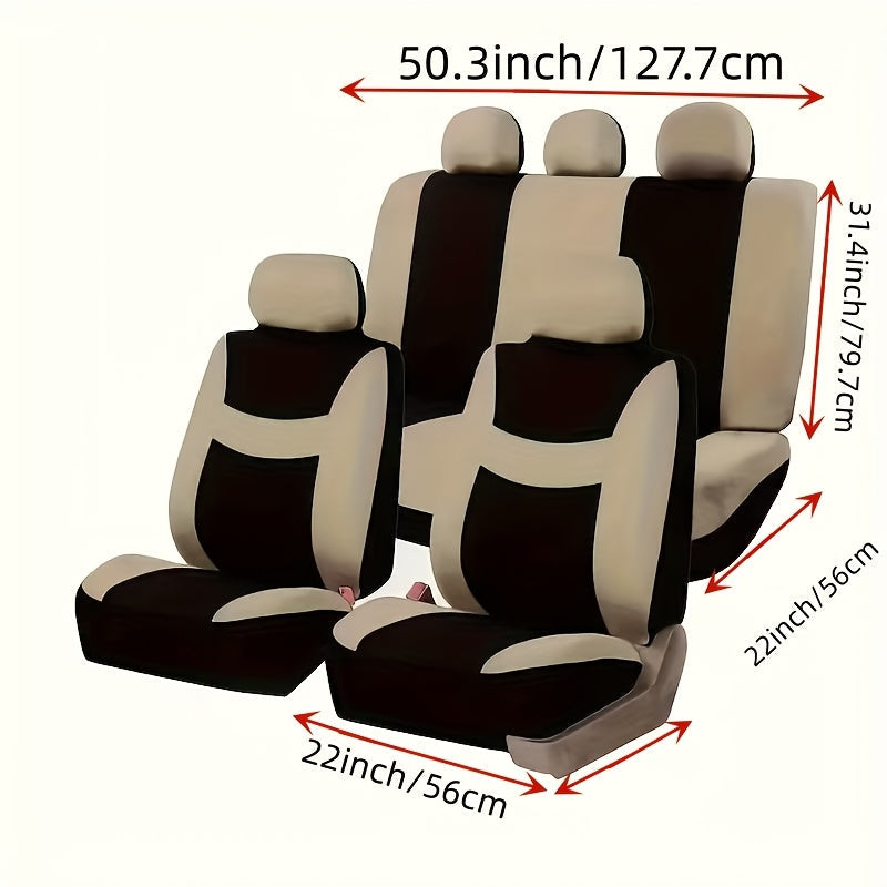 5-Seater Car Seat Covers Full Set Breathable Fabric – Universal Fit SUV Sedan, Dust-Proof Thickened Wear-Resistant All-Season Seat Protector, Multi-Color Options