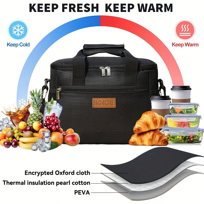Insulated Lunch Bag Foldable Portable Thermal Bento Box Tote Leakproof Aluminum Foil Lining Keeps Food Cold Fresh for Work Travel Picnic School