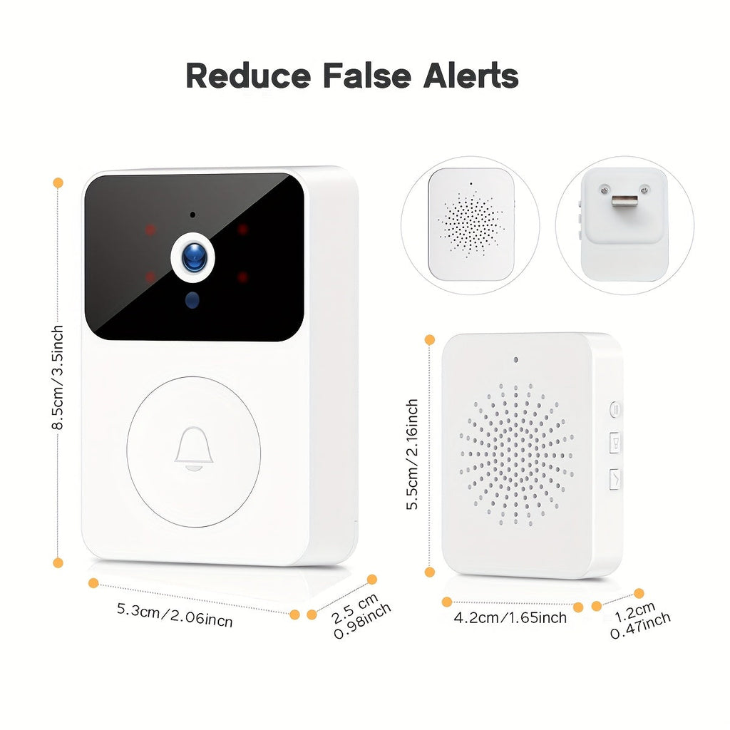Wireless Video Doorbell Camera with HD Night Vision, Motion Alerts & Two-Way Audio – Smart WiFi Doorbell with Remote Mobile View, Voice Changer, Photo Capture & Rechargeable Battery for Home Security