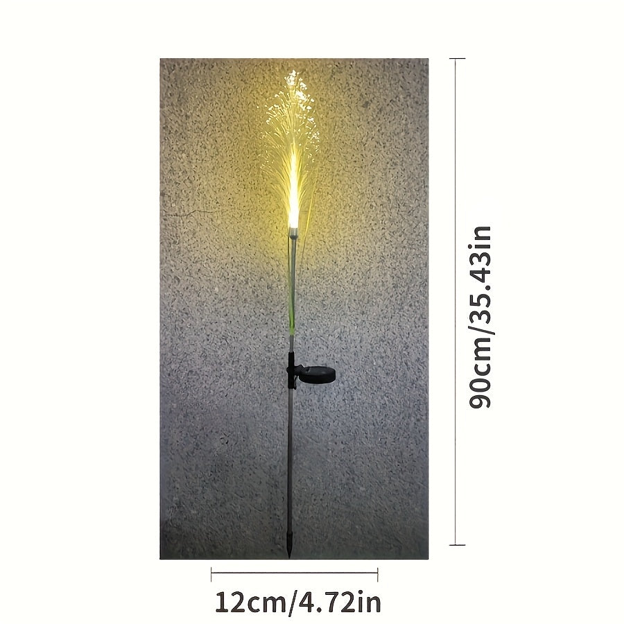 Solar Garden Stake Lights Golden Grass Design - Energy-Efficient Outdoor Decorative Lights for Yard Patio Balcony Pathway Nickel Battery Auto On Off Available in 1pc or 2pcs