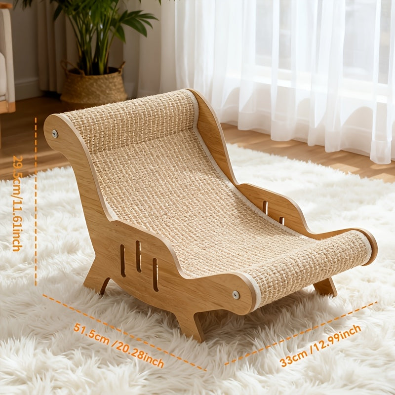 Sisal Rope Cat Scratching Chair Sofa – Sturdy Freestanding Scratcher with Large Rest Area, Scratch-Resistant Lounge Furniture for Indoor Cats, Durable Cat Couch Toy & Nap Spot
