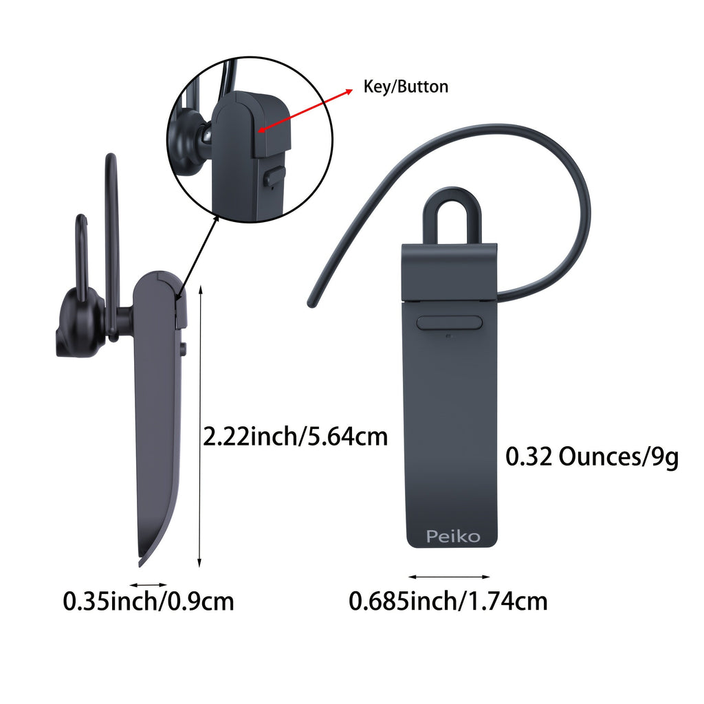 PEIKO PK-10 AI Language Translator Earphone – Real-Time Voice Translation in 136 Languages Online & 11 Languages Offline, Single Earbud with Music & Call Support, Travel Translator Device