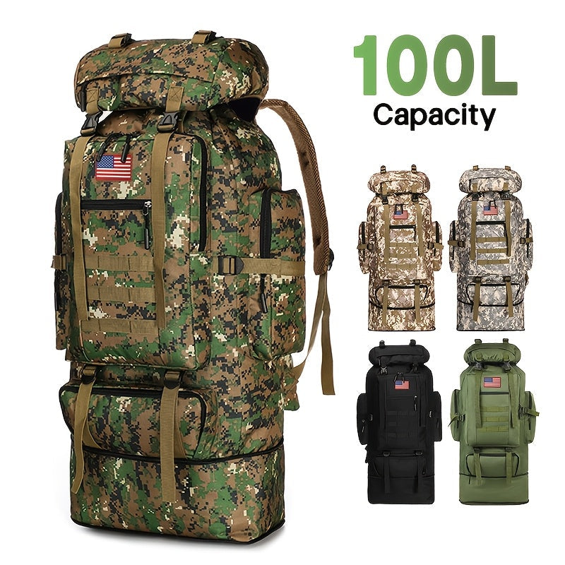 100L Tactical Backpack Large Capacity Molle Hiking Backpack with Multiple Compartments & Ergonomic Straps - Heavy Duty for Camping, Travel, Trekking & Outdoor Adventures