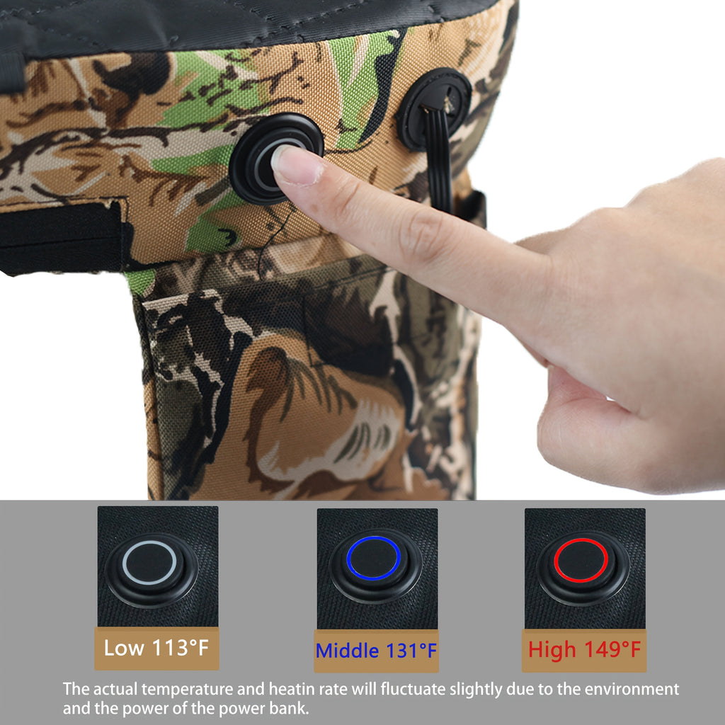 Foldable Heated Hunting Seat Cushion USB Powered Portable Warming Pad for Tree Stand Ice Fishing Camping Outdoor Camouflage (Power Bank Not Included)