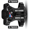 No-Pull Dog Harness Set Reflective Vest with 5 Patches – Adjustable Soft Oxford Mesh Service Dog Harness Front & Back Clip for Small Medium Large Dogs XS to XL