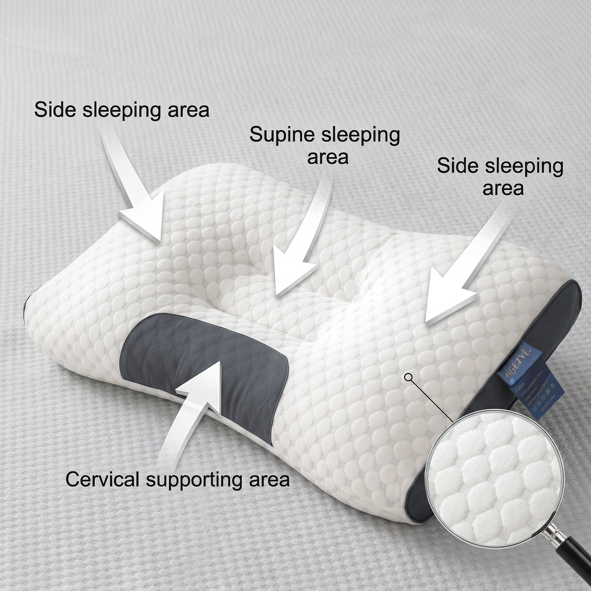 Ergonomic Neck Pillow 2-Pack Breathable Cervical Support Pillow Removable Zippered Pillowcase Relieves Neck Shoulder Pressure 5 Colors Home Office Sleep