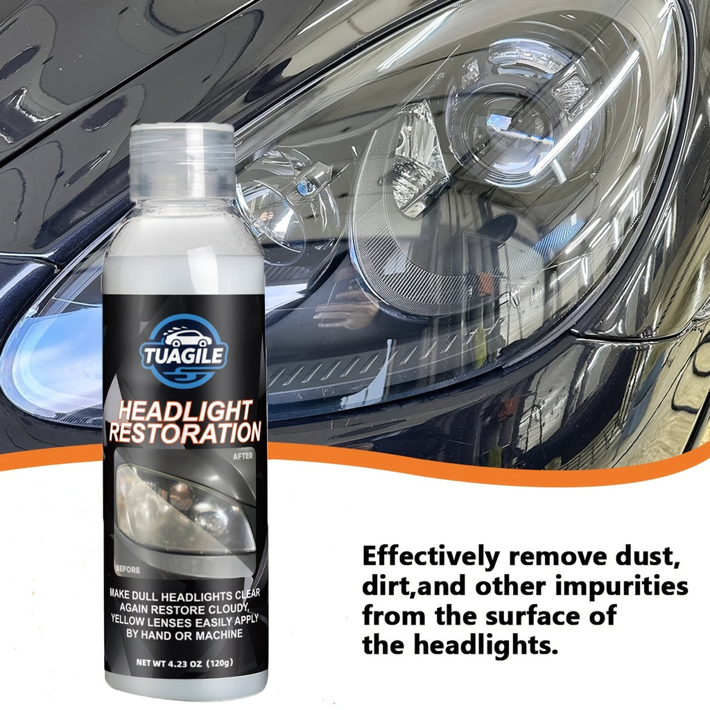 Headlight Restoration Kit UV Protective Coating Spray – Chemical Formula Removes Yellowing Oxidation & Haze, Restores Foggy Cloudy Headlights to Crystal Clear Brightness for All Cars