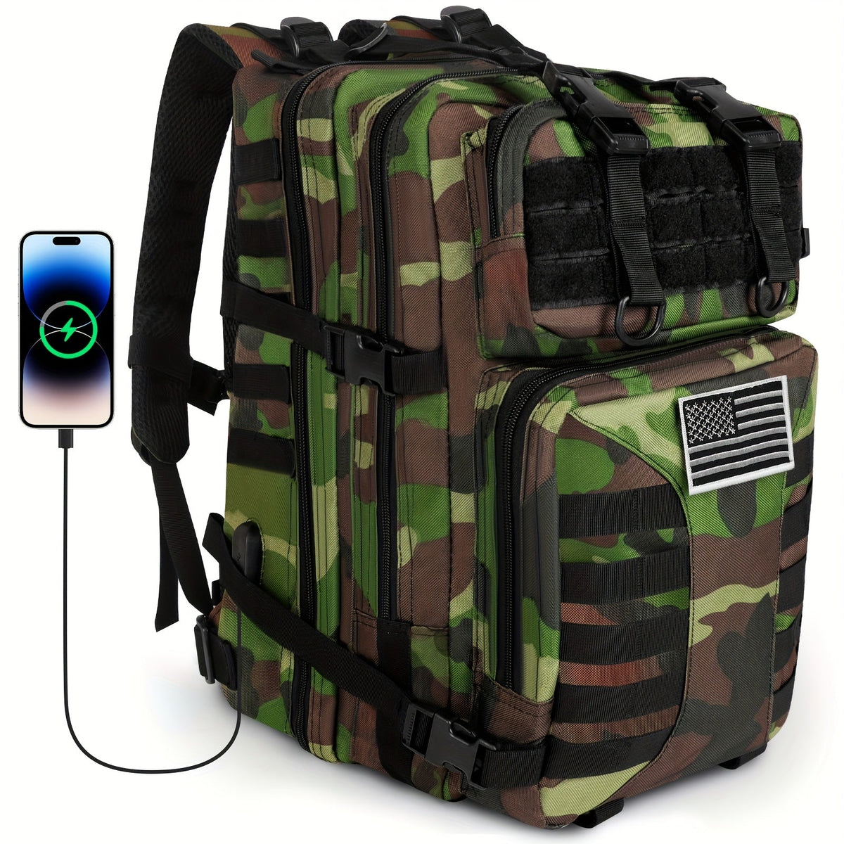 50L High Capacity Tactical Backpack Unisex – MOLLE Military Bag for Camping, Fishing, Hunting, Hiking & Travel – 13 Color Options Including Handbag & Storage Bag Variants