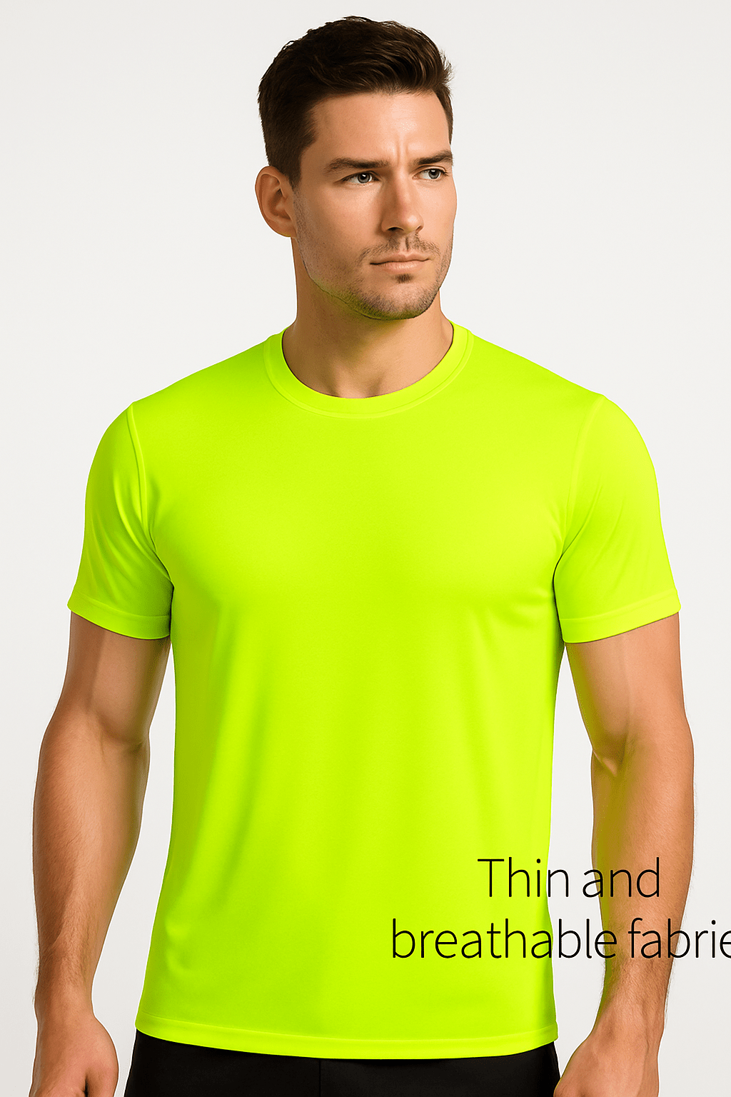 Men's UPF 50+ Safety Work Shirts 5 Pack Quick Dry Breathable Performance Tees – Fluorescent Yellow High Visibility for Outdoor Construction Landscaping Jobs, S-XXXL, Gift for Dad