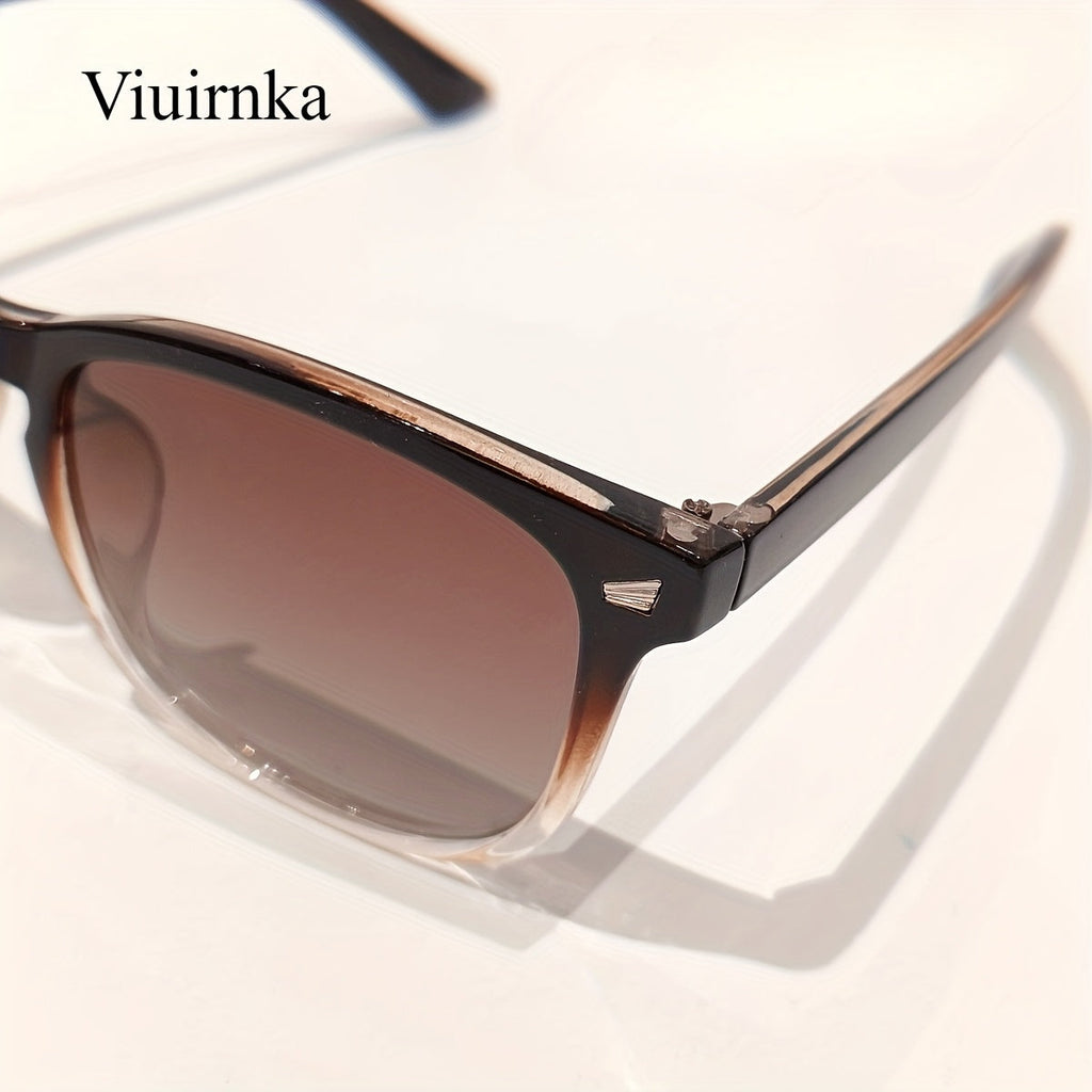 Vintage Polarized Sunglasses Unisex – UV400 Gradient Tea Lens with Protective Case Lightweight Driving Eyewear for Men & Women