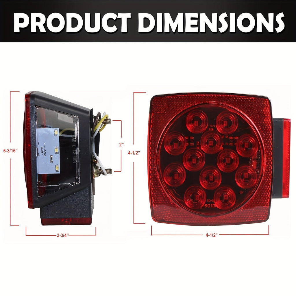 12V LED Trailer Light Kit with Wiring Harness – Submersible Waterproof Utility Trailer Lights for Boat RV Truck, Complete Install Kit for Trailers Under 80 Inch, Corrosion Resistant LED