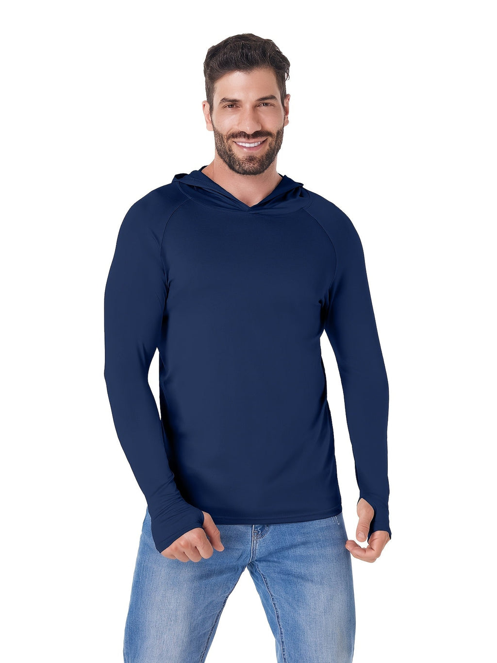 5 Pack Men's Long Sleeve Hooded Fishing Shirts UPF Sun Protection – Lightweight Moisture-Wicking Rash Guard for Fishing Hiking Kayaking Boating Outdoor Sports, Sizes S-XXL, 3 Mixed Color Sets