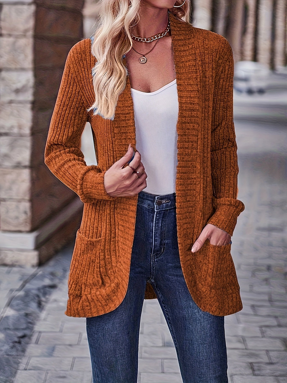 Loose Casual Long Sleeve Blouse Women Solid Color Pocket Splicing Relaxed Fit Top 10 Colors S-XXL Spring Fall Everyday