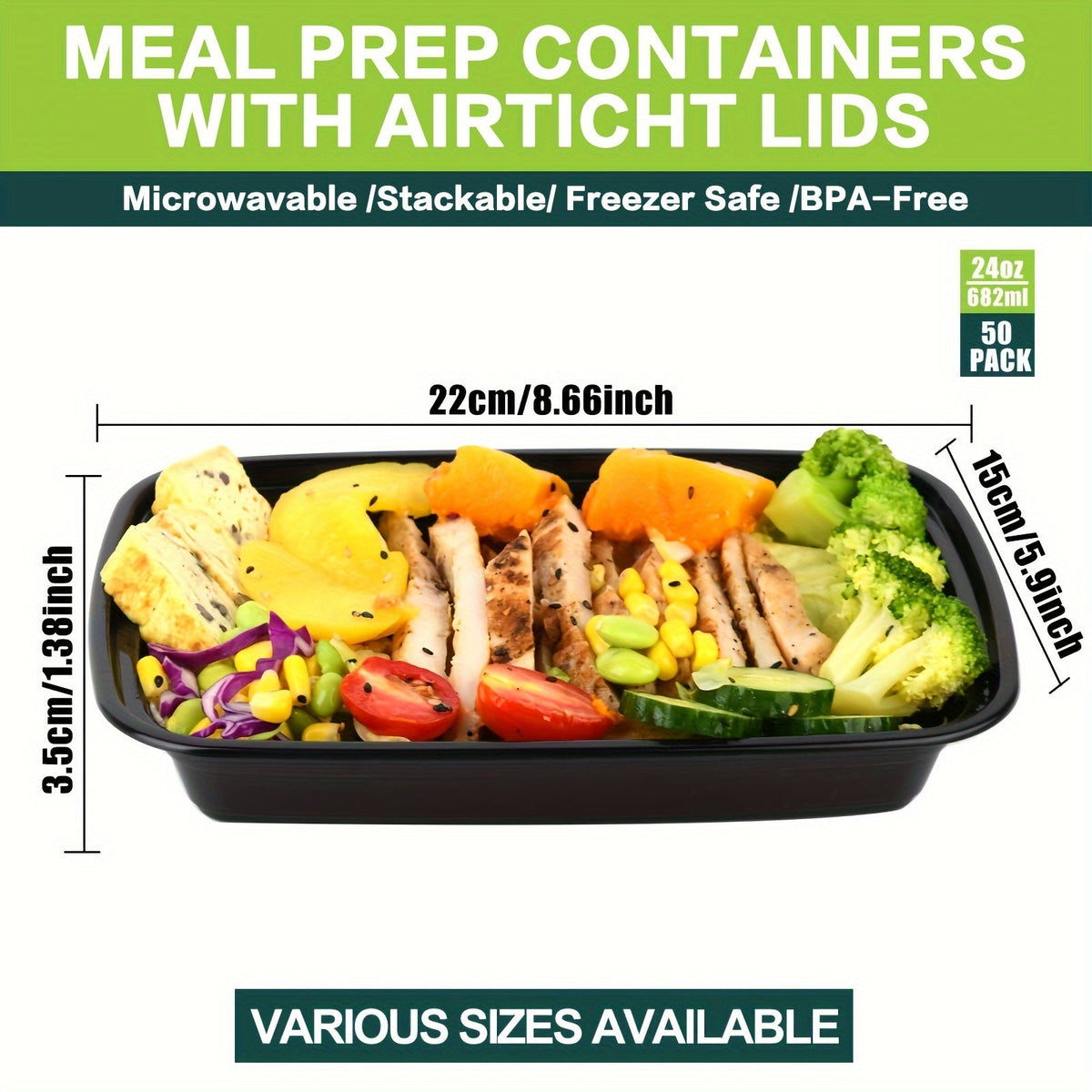 28oz Meal Prep Containers 50 & 150-Pack with Lids – BPA-Free Leakproof 1-Compartment Disposable Plastic Bento Lunch Box, Stackable, Microwave Dishwasher Freezer Safe Food Storage