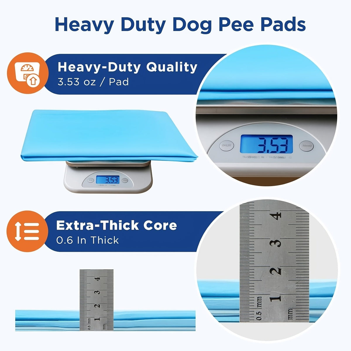 Dog Pee Pads 58x32 Inch Extra Large 40 Count Super Absorbent Leak-Proof Odor Control Disposable Puppy Training Pads Large Dogs Cats Adult Incontinence Crate Travel