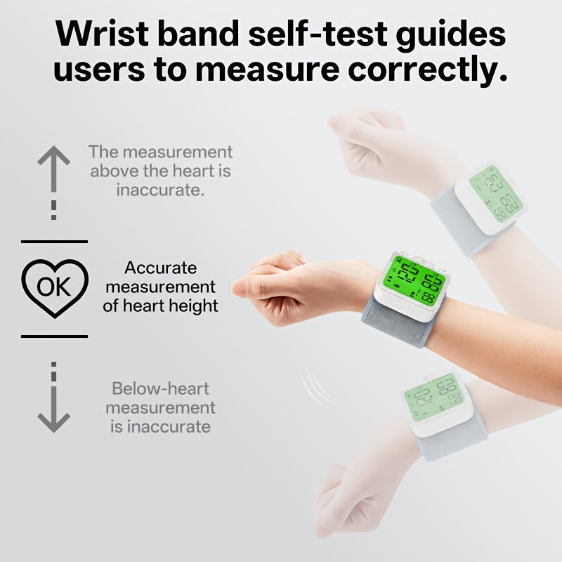 Wrist Blood Pressure Monitor Automatic Digital BP Cuff with Large LCD Display – Pulse Rate & Irregular Heartbeat Detection, Portable Home Use for Seniors & Adults, One-Button Operation