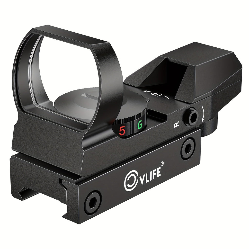 Red Green Dot Sight 1x22x33 with 20mm Picatinny Rail - 4 Reticles 5 Brightness Settings Wide Field of View Scope for Rifles Shotguns