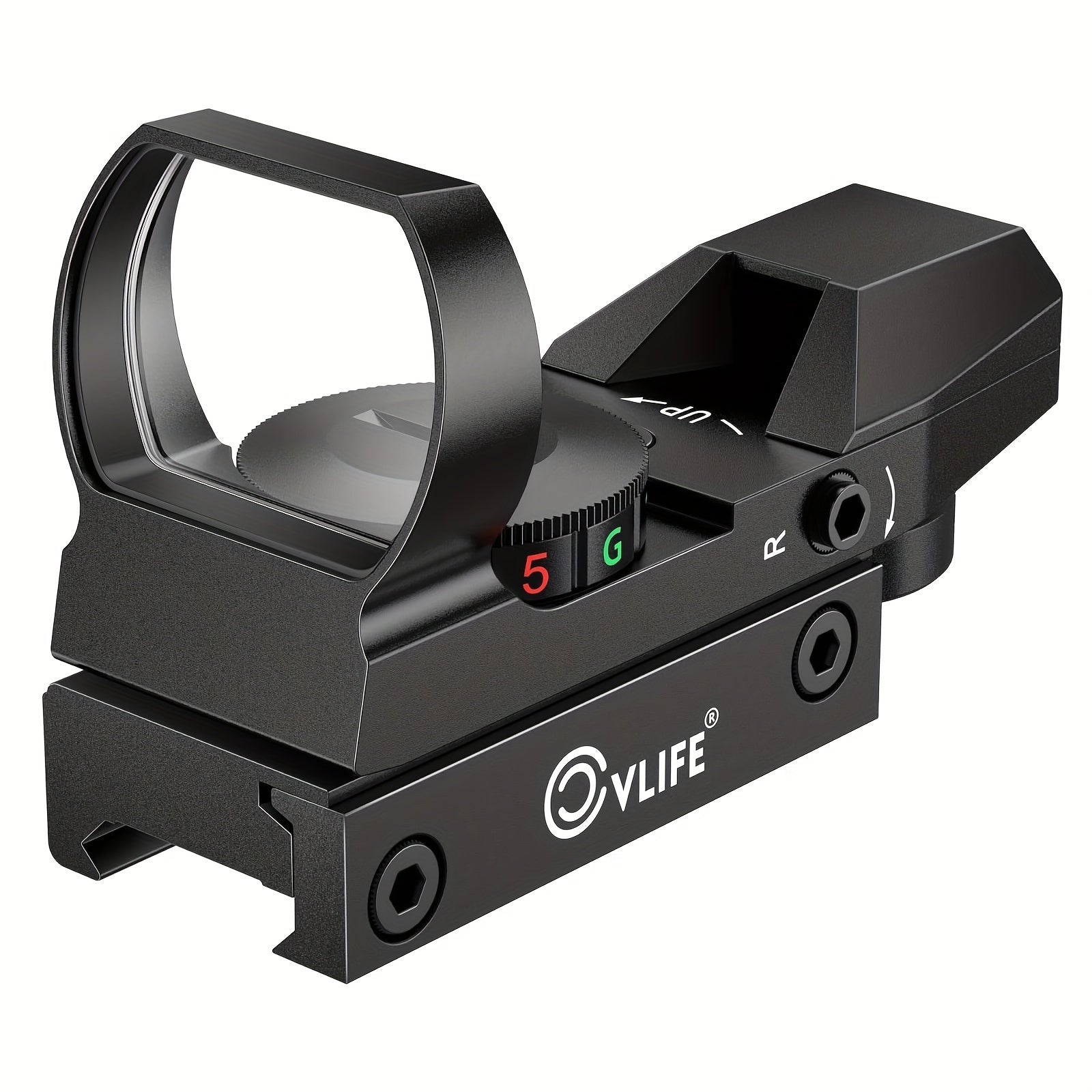 Red Green Dot Sight 1x22x33 with 20mm Picatinny Rail - 4 Reticles 5 Brightness Settings Wide Field of View Scope for Rifles Shotguns