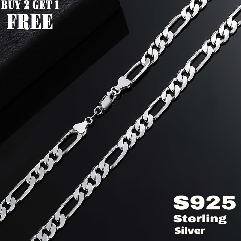 925 Sterling Silver Figaro Chain Necklace 8mm Wide Bold 6.25g Unisex – Heavy Retro Minimalist Chain for Men & Women 20in 24in Gift Box Included Birthday Anniversary Father's Day
