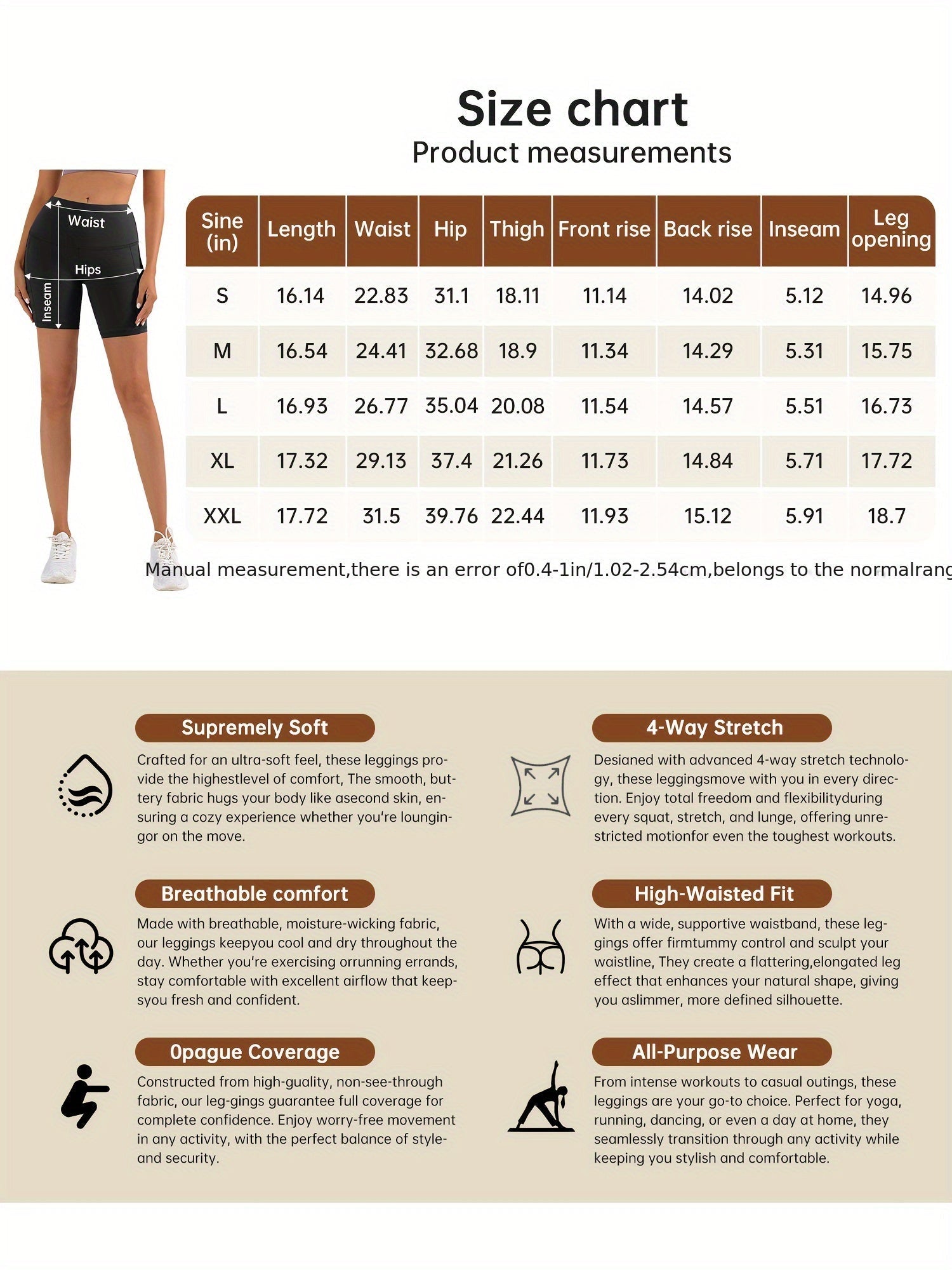 Women's High Waist Yoga Shorts – 4-Way Stretch Sweat-Wicking Athletic Shorts with Elastic Waistband & Side Pockets for Running, Cycling & Training – Black, Dark Gray & Navy, Sizes S-XXL
