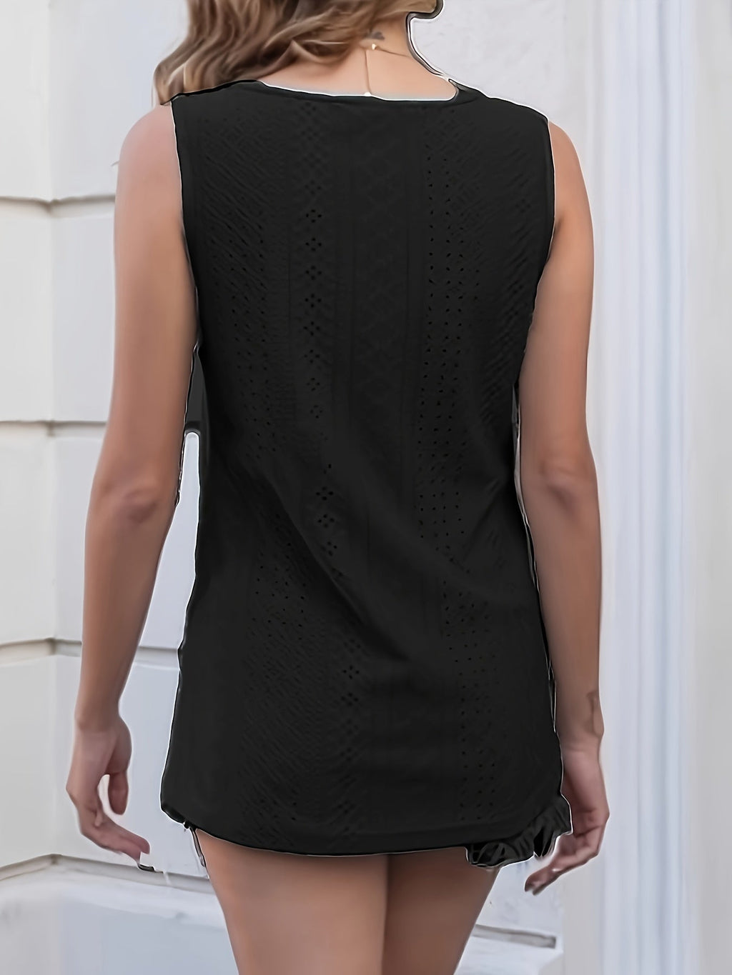 V-Neck Sleeveless Tank Top Women Casual Loose Comfortable Summer Vest Lightweight Trendy Tops 5 Colors Black Orange Red Green White S-XL