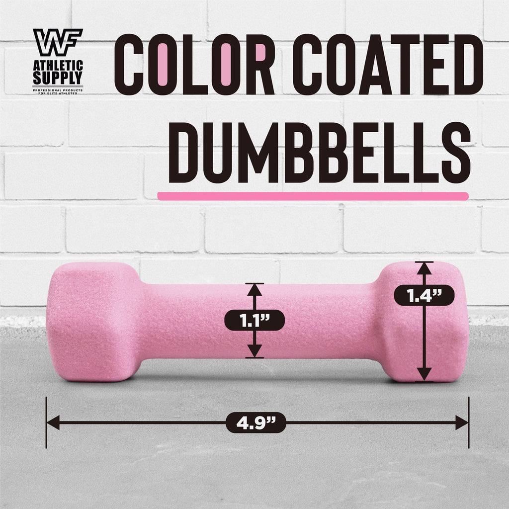 Neoprene Hex Dumbbell Set Pair - Non-Slip Color-Coded Cast Iron Hand Weights for Women & Men, Home Gym Strength Training Free Weights, 2LB to 15LB Sold in Pairs