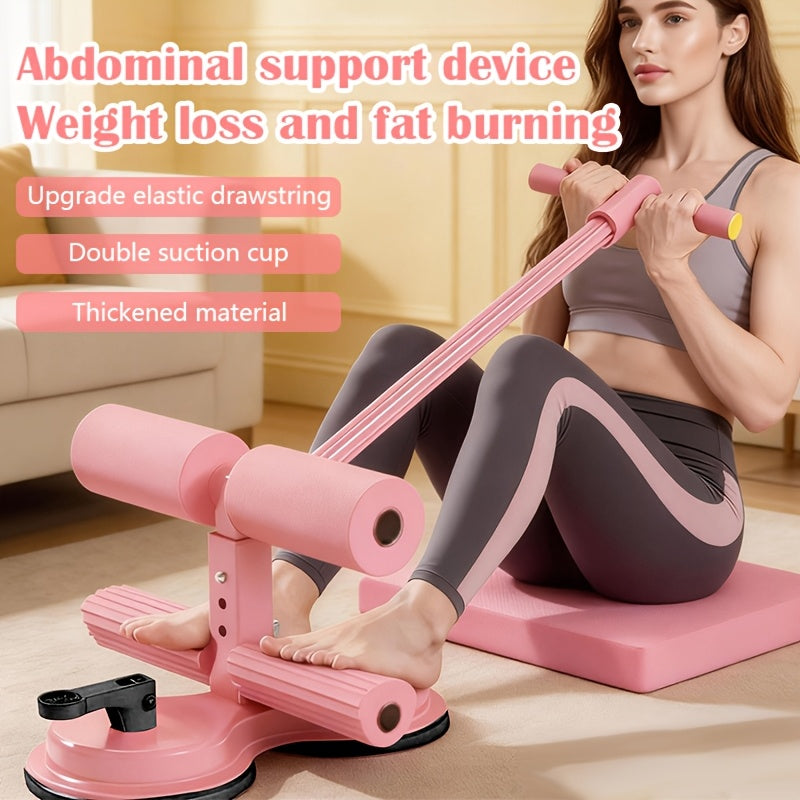 Portable Sit Up Bar 3-Section Adjustable with Dual Suction Cups & Resistance Bands – Lightweight Home Core Fitness Equipment for Ab Workouts Crunches Sit-Ups, Small Space Home Gym, Beginner Friendly