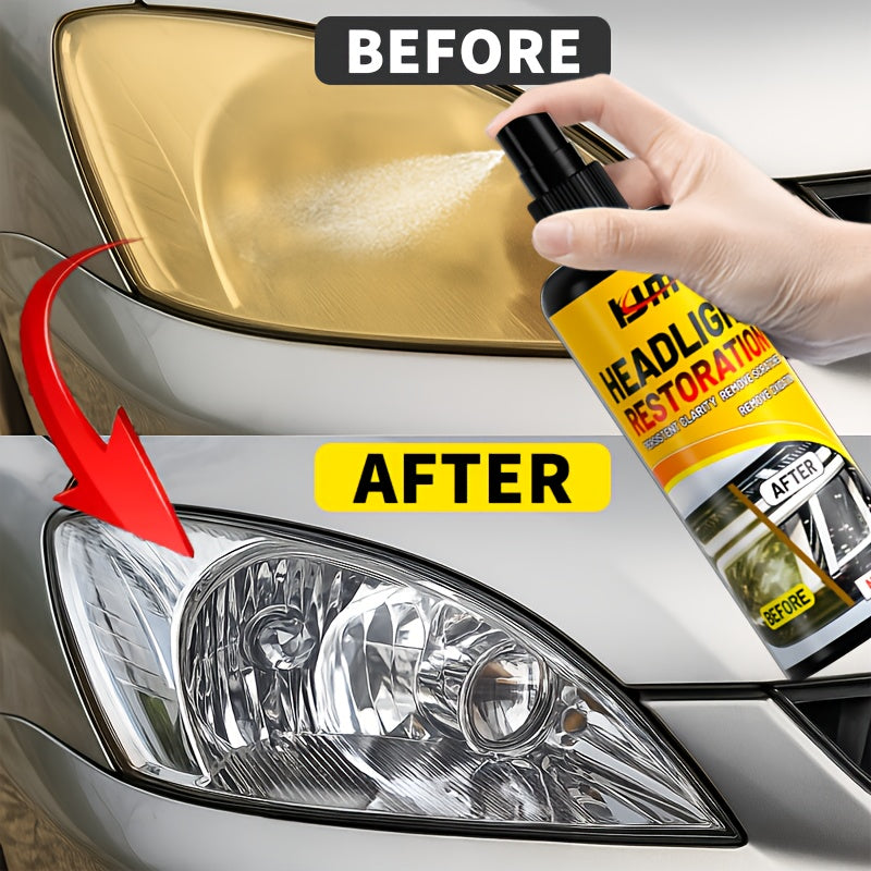 Headlight Restoration Kit – Removes Yellowing & Oxidation, Restores Clarity to Foggy Headlights, Long-Lasting UV Protection, Easy DIY Cleaner & Restorer for Cars, Trucks, SUVs & Motorcycles