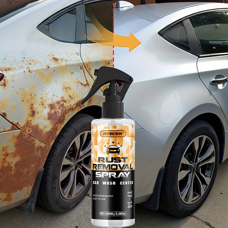 Fast-Acting Metal Rust Remover Spray 3.38oz – Dissolves Rust on Chrome, Iron, Alloy & Steel, No Residue, Safe for Plastic & Rubber, Automotive & Household Use