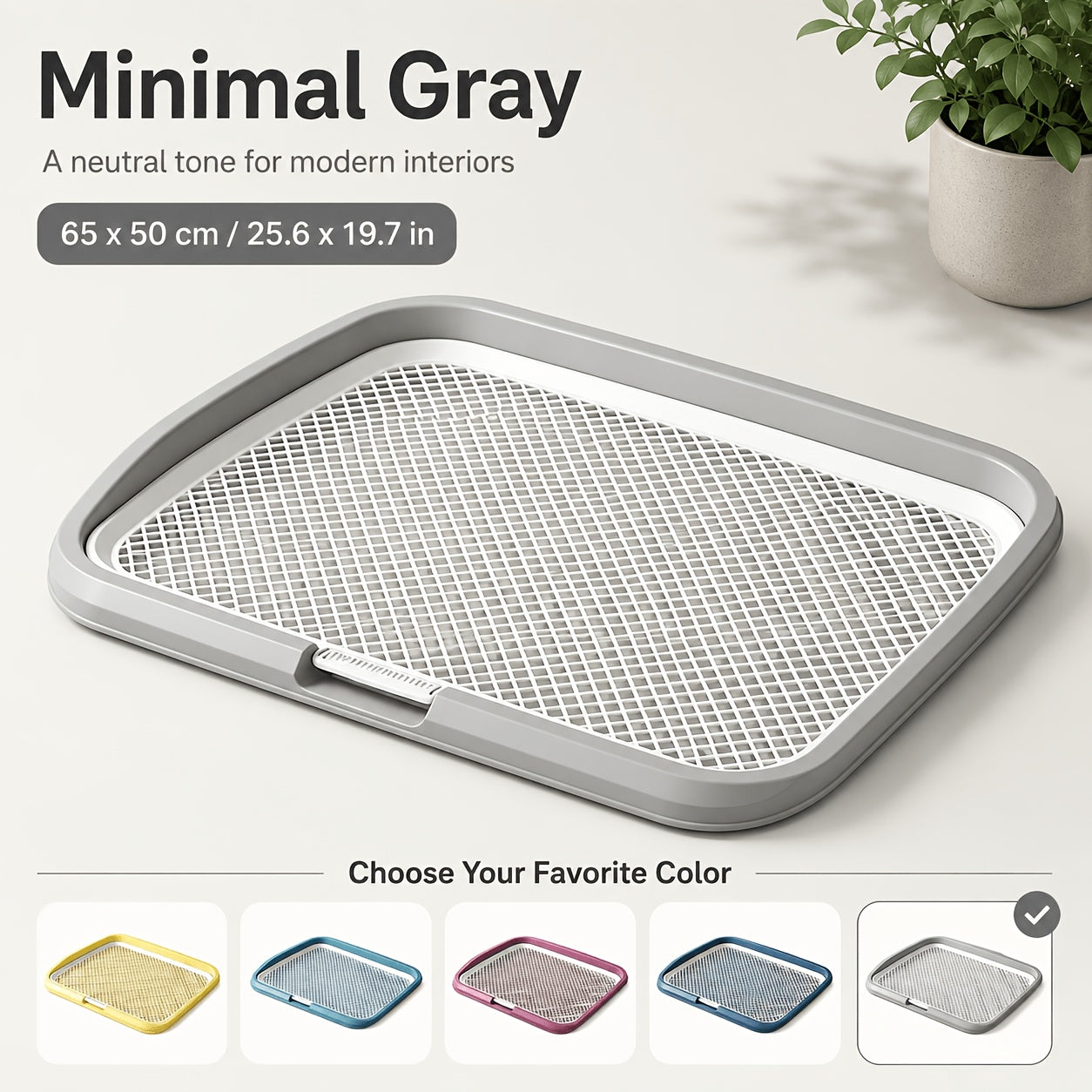 Leak-Proof Dog Potty Tray Indoor Puppy Toilet with Removable Grating Washable Pee Pad Holder for Apartment Puppy Training Pet Potty Station for Small Medium Dogs Easy Clean