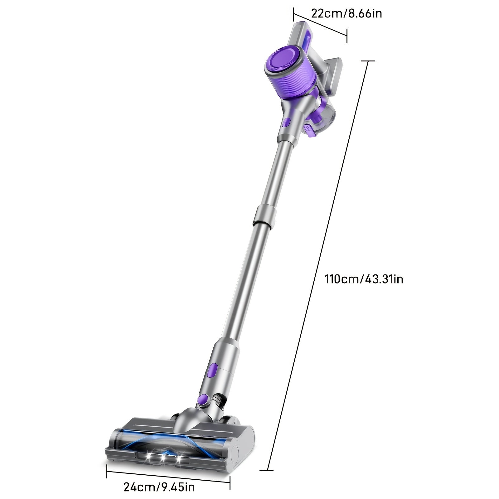 Cordless Stick Vacuum Cleaner 45-70KPA Powerful Suction, Anti-Tangle Brush 45-Min Runtime 50oz Dust Cup, Corded & Cordless Options, Rechargeable Lightweight Vacuum for Hardwood Floor Carpet Pet Hair Home
