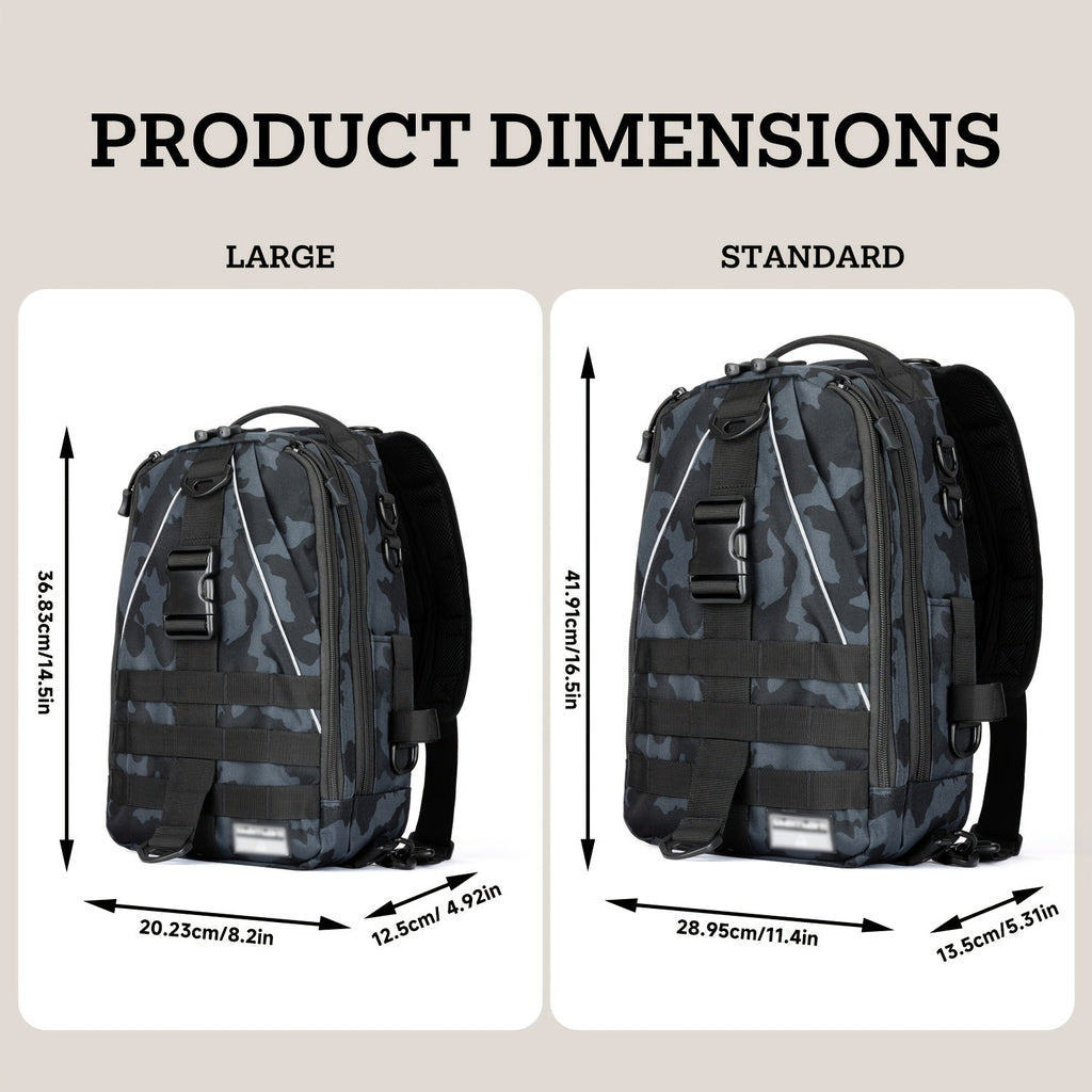 Fishing Backpack Tackle Sling Bag with Rod Holder – Waterproof Hiking Daypack Fly Fishing Bag for Men Women, Tackle Box Storage, Gift for Fisherman Dad