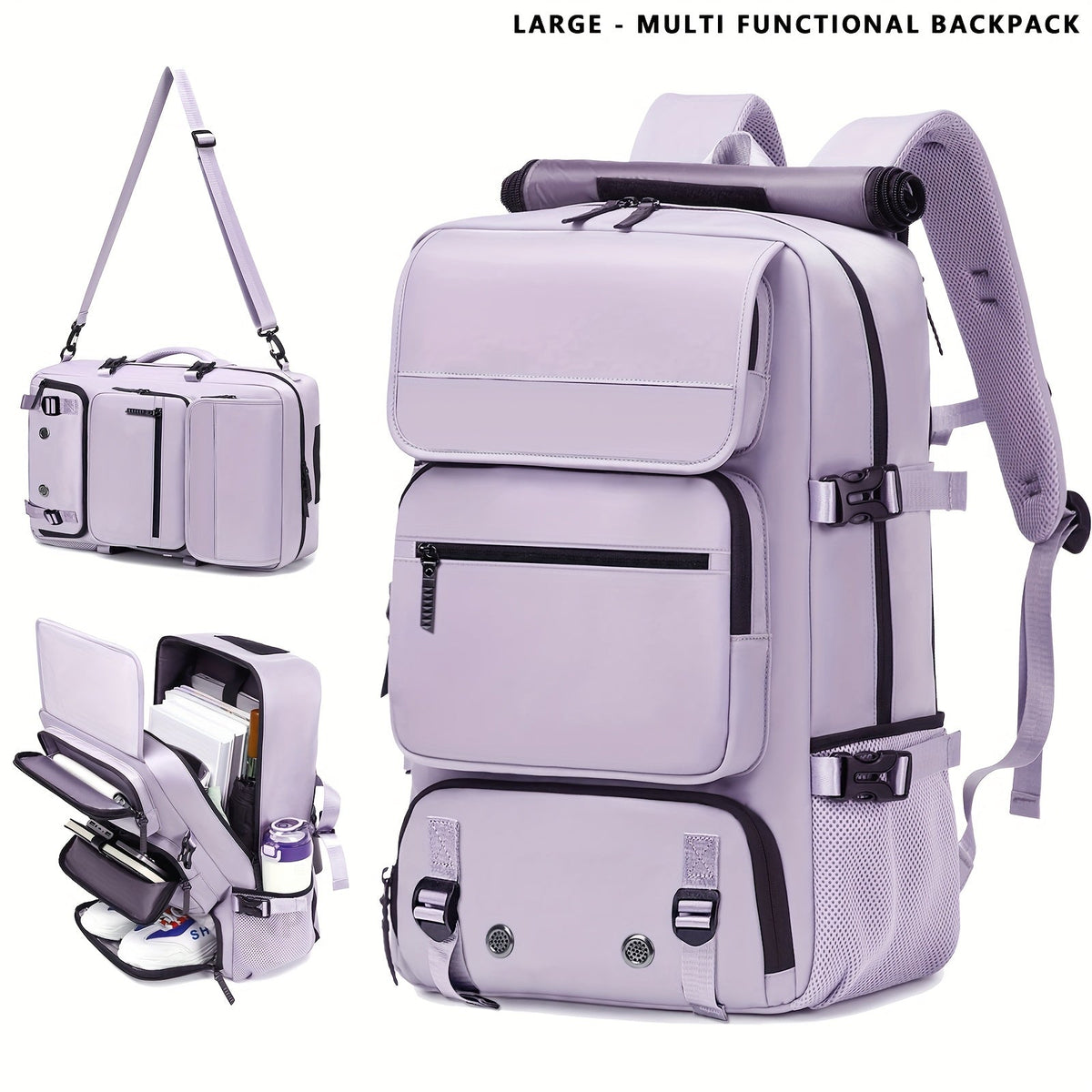 17 Inch Laptop Backpack Large Capacity – Airline Approved Travel Bag with Shoe Compartment, Multi-Pocket Business Work Backpack for Men, Durable Nylon, Hiking & Camping, Small & Large Sizes