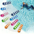 4-in-1 Inflatable Pool Float Lounger for Adults Hammock Raft Exercise Saddle Striped Colorful Swimming Ring Floating Bed for Pool Lake Beach 5-Pack and 8-Pack Options