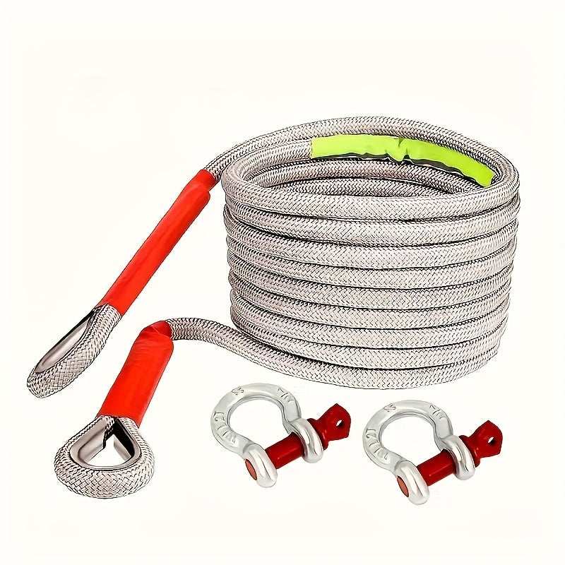 Heavy Duty Tow Rope & Hook Set 16FT Steel U-Shaped Hooks Off-Road SUV Truck Jeep 4x4 Recovery Strap 4 Capacity Options 6613 11023 22046 39683 LBS Emergency Towing Kit