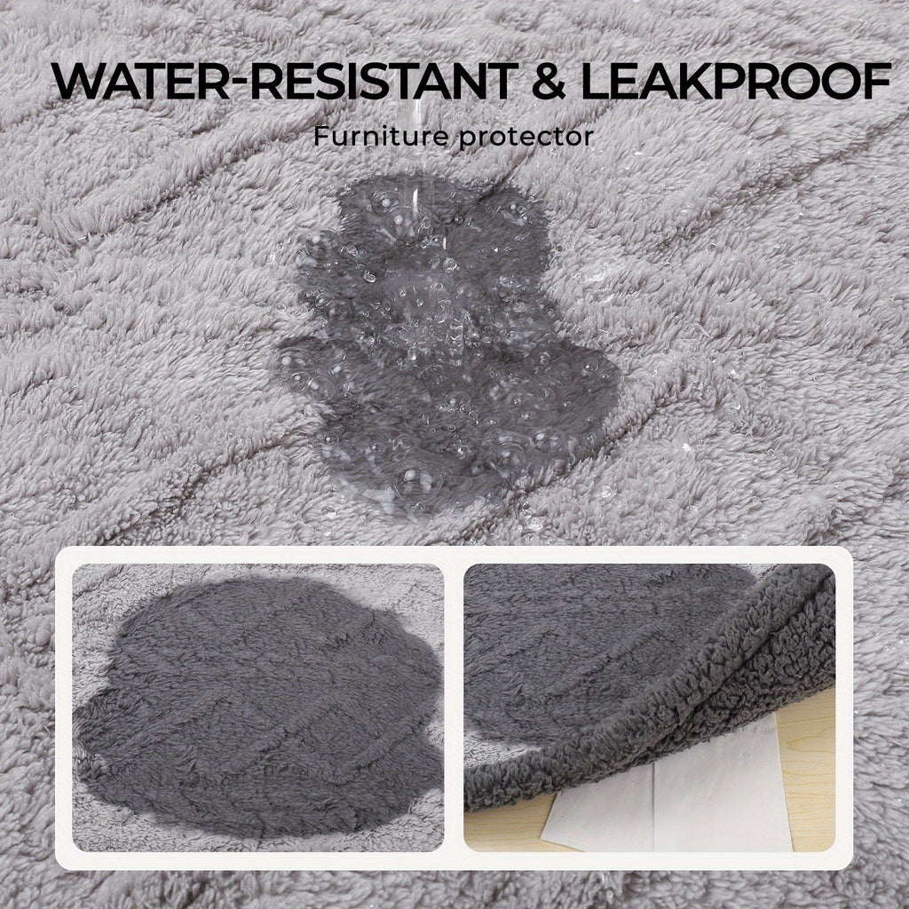 Liquid-Proof Pet Blanket Reversible Sherpa Fleece Sofa Bed Furniture Protector for Dogs Cats Machine Washable Throw Blanket Small Medium Large XL Light Gray Khaki Beige Dark Gray