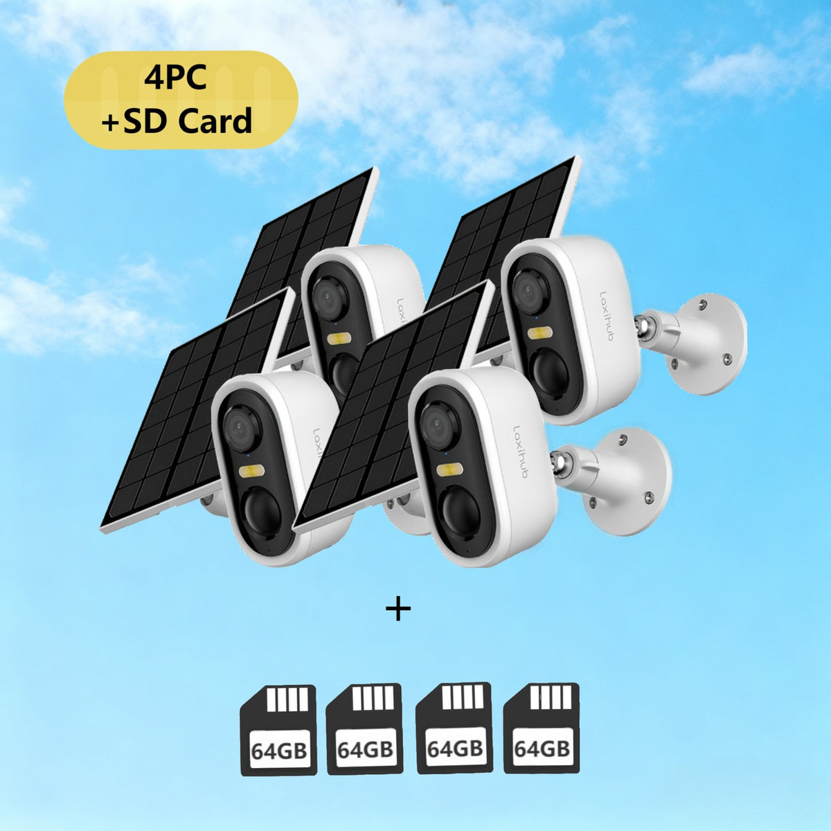 Solar Powered Outdoor Security Camera 3MP 1296P FHD – Wire-Free AI Motion Detection Spotlight IP65 Weatherproof Color Night Vision Two-Way Audio WiFi CCTV with Cloud & SD Storage