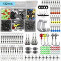 Fishing Tackle Kit 132 to 405pcs – Complete Fishing Gear Set with Tackle Box, Fishing Hooks, Weights, Sinkers & Spinner Blades for Bass, Trout, Bluegill & Crappie Freshwater Fishing