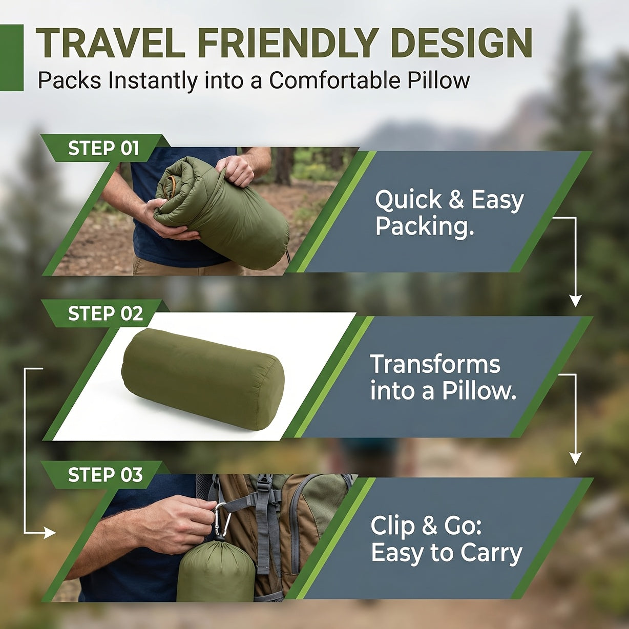 Outdoor Camping Puffy Blanket DWR Water Resistant with 3D Eye Mask – Foldable Lightweight Warm 140x200cm for Camping Travel Car Beach Stadium Festival Hammock Sofa Green Grey Black Blue