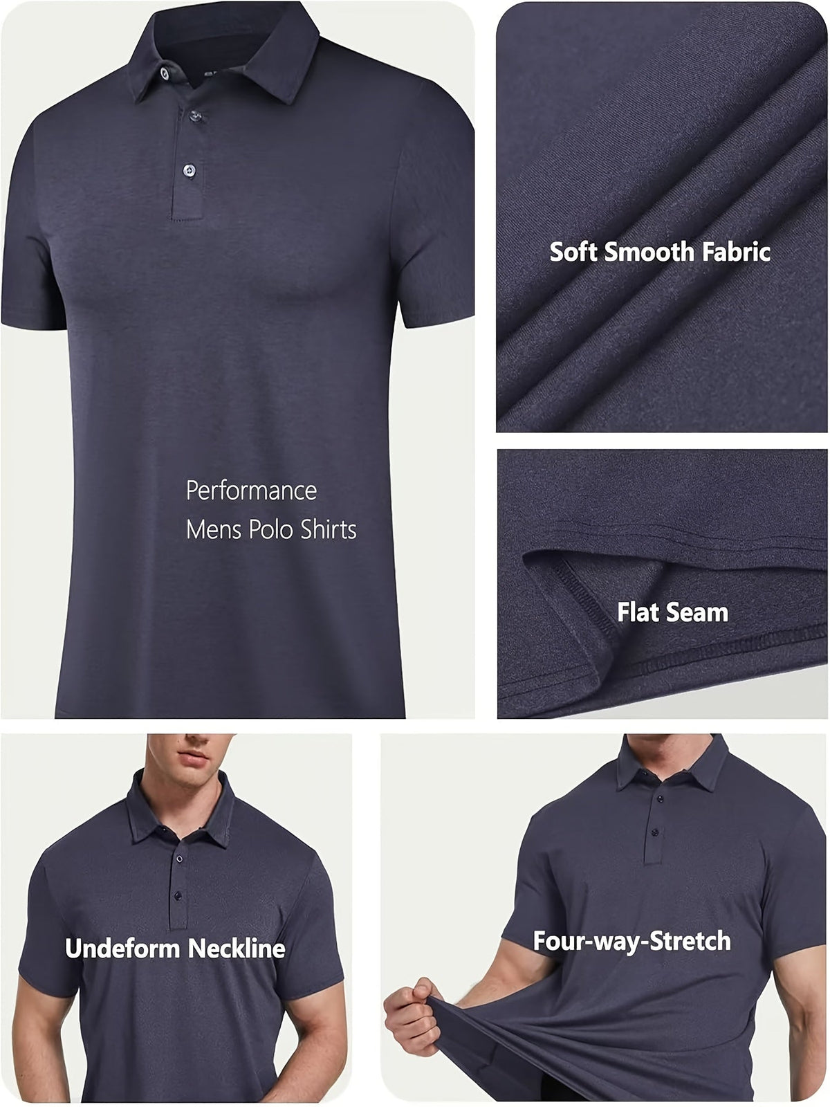 Men's Polo Shirts 5-Pack Moisture Wicking Performance Short Sleeve Golf Shirt – Athletic Casual Collared T-Shirt for Men S-XXL