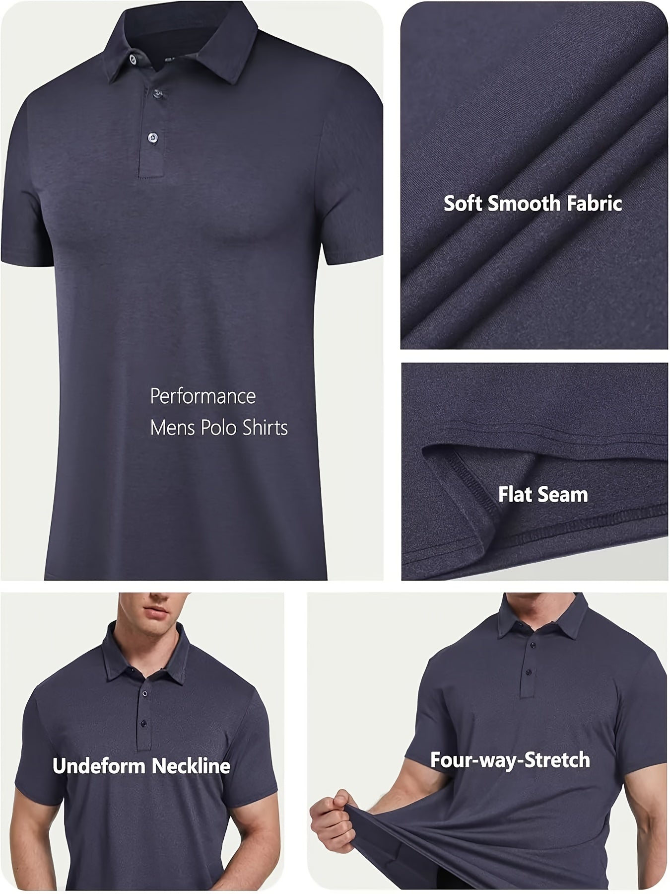 Men's Polo Shirts 5-Pack Moisture Wicking Performance Short Sleeve Golf Shirt – Athletic Casual Collared T-Shirt for Men S-XXL