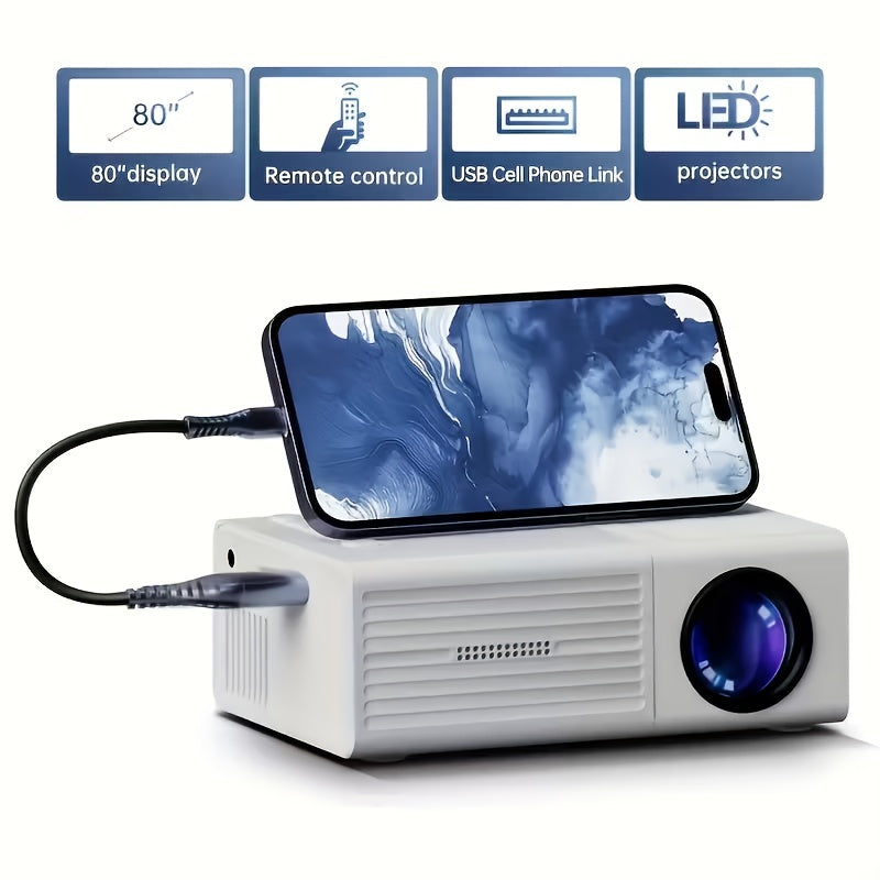 Mini Portable Projector 4K Support 720P Native LCD – Home Theater & Outdoor Movie Projector Compatible with iPhone Android Laptop USB HDMI for Gaming Movies Presentations