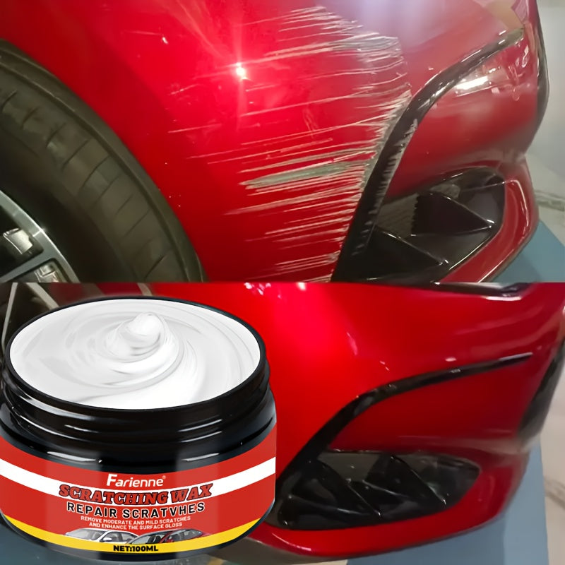 Nano Gloss Car Scratch Repair Wax Kit 100G with Clay Bar & Sponge Removes Scratches Swirls Matte Imperfections All Car Paint Colors Auto Paint Restoration Polish Car Detailing Care