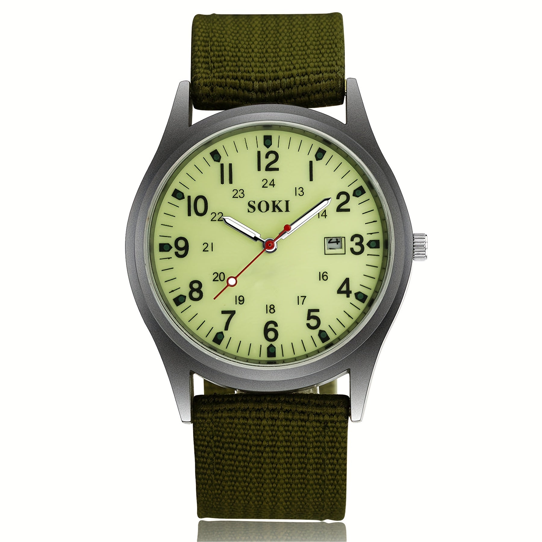 Men's Minimalist Nylon Strap Quartz Watch - Casual Analog Wristwatch with Luminous Dial, 24-Hour Calendar & Stainless Steel Case, Everyday Sport Field Watch for Men, Great Gift