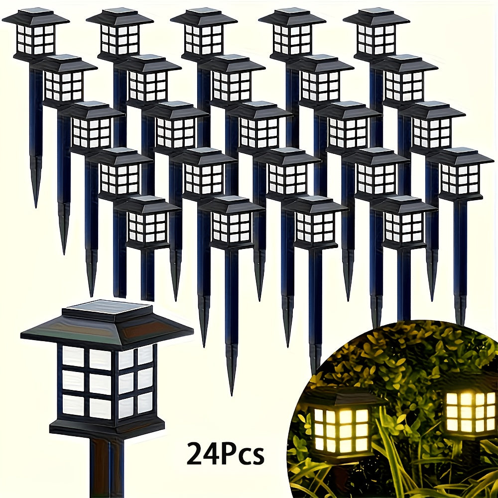 Solar Outdoor Lights LED Garden Path Lights IP44 Waterproof Landscape Lighting for Sidewalk Driveway Lawn Yard Courtyard Warm White Multicolor Pack of 6 12 or 24 Christmas Holiday Decor No Wiring