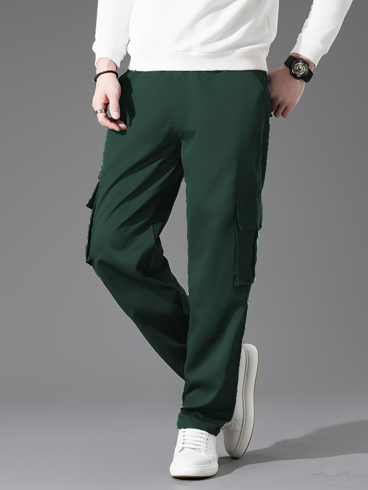 Men's Cargo Pants 3-Pack Multi-Pocket Tactical Outdoor Travel Casual Daily Pants Sizes S-XXXL 10 Colors Black Khaki Army Green Navy Blue Dark Gray